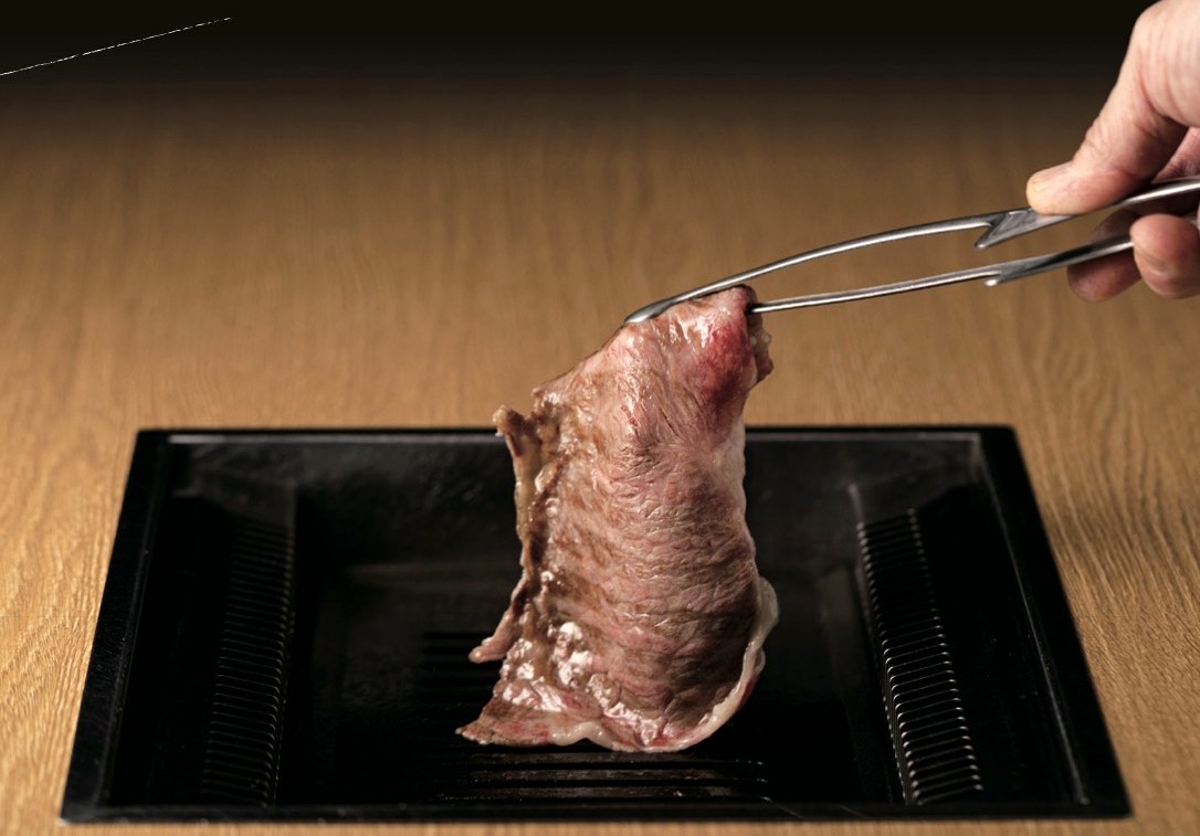 Kyushu wagyu served at Yakiniku & Sukiyaki Sensyo, Fukuoka